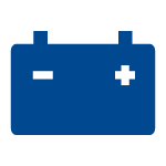 blue solid battery icon